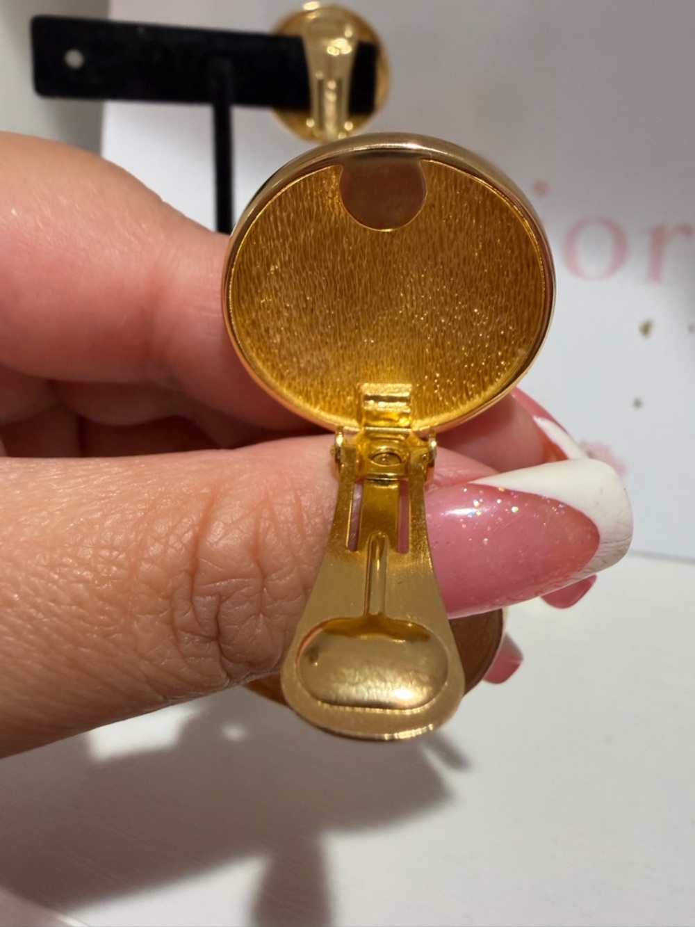 RARE Dior Logo Drop Earrings - Picture 7 of 8